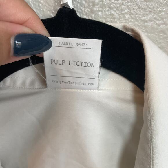 VTG Craig Taylor White Cotton Shirt Sz Medium Shirred Front Grace Fit Academia - Picture 6 of 9